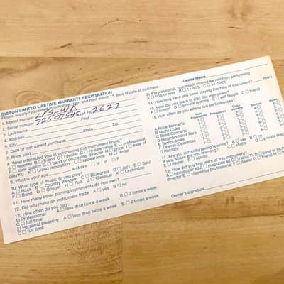 70's Gibson Norlin Era Warranty Card Case Candy image 2