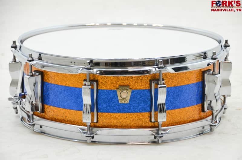 Ludwig Classic Maple 5x14 Snare Drum - "Triband Gold/Blue Sparkle"