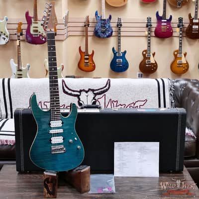 Suhr Custom Modern HSH Basswood Body with Flame Maple Top Roasted Maple Neck Trans Teal 6.80 lbs image 6