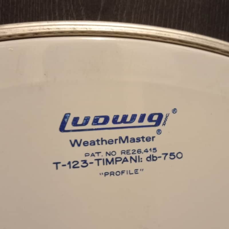 Ludwig RARE, Vintage 25" WeatherMaster T-123-TIMPANI "Profile series "60s-70s  - White 🤍 image 1