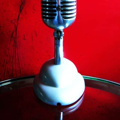 Vinatge 1940's Shure 55 dynamic microphone satin chrome w S-36 desk stand Elvis image 9