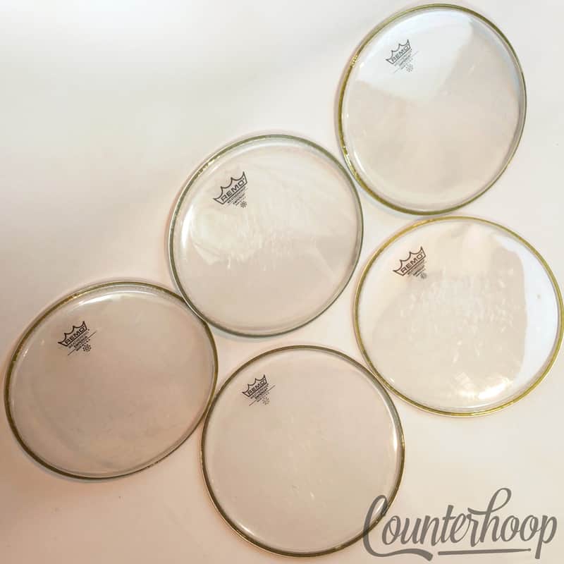 Remo 5x 10"Tom Drum Heads Clear Emperor Batter/Resonant 2-Ply Weatherking USA image 1