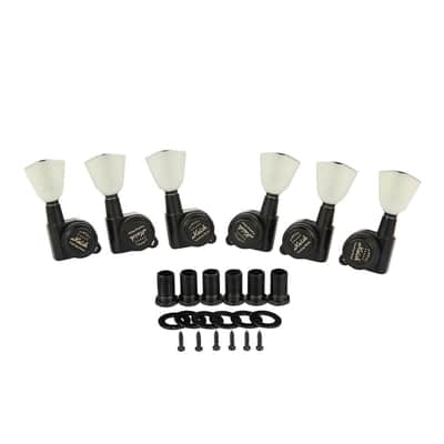 KAISH 3x3 White Keystone Locking Tuners 18:1 Guitar Tuning Keys Locking Tuning Machines for LP/Les Paul/SG/ES or Acoustic Guitars Black image 1