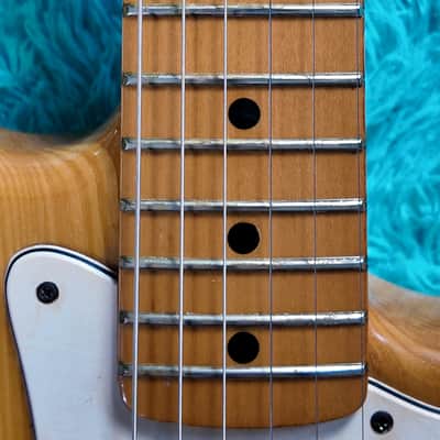 1976 Aria Pro II Stage Caster MIJ Matsumoku Natural Ash Strat w/ Case image 8