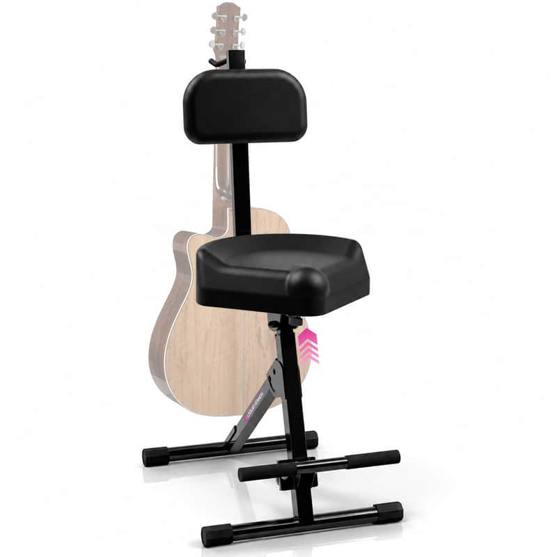 Liquid Stands Guitar Stool, Adjustable Piano Stool - Professional Musician Drum Throne with Backrest - Guitar Seat Drum Seat, Musician Stool image 1