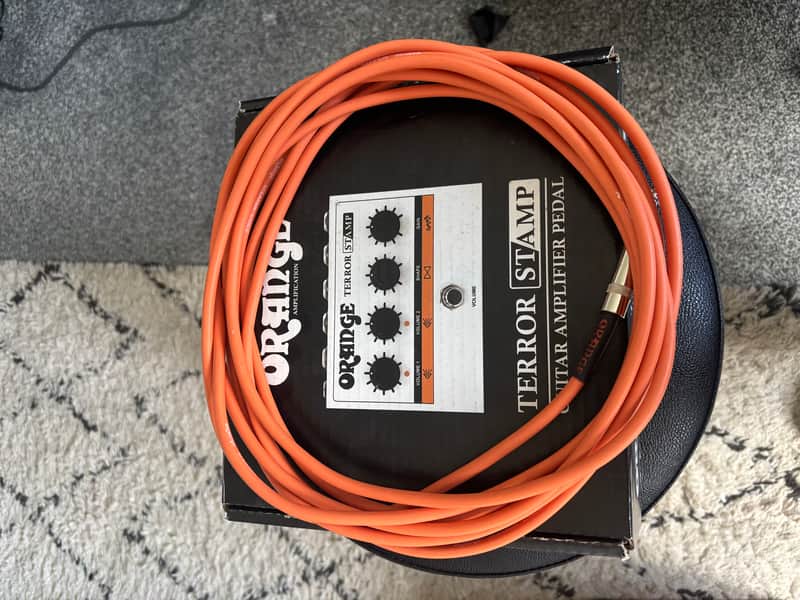 Orange Terror Stamp and Orange Speaker Cable - 20-Watt Pedalboard Guitar Amp 2020 - Present - White image 1