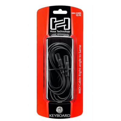 Hosa Technology Standard Right-Angle MIDI to Right-Angle MIDI Cable (3', Black) image 2
