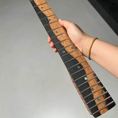 AAAAA Tele Ebony Fretboard Roasted flame Maple Electric Guitar Neck Radius 12inch Round stainless steel 22 frets hole 10mm Radius: 12 inches image 6