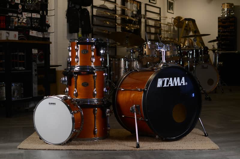 Tama Rockstar Custom Drum Kit in Custom Amber Finish 1999 - 22/10/12/14/14SD image 1