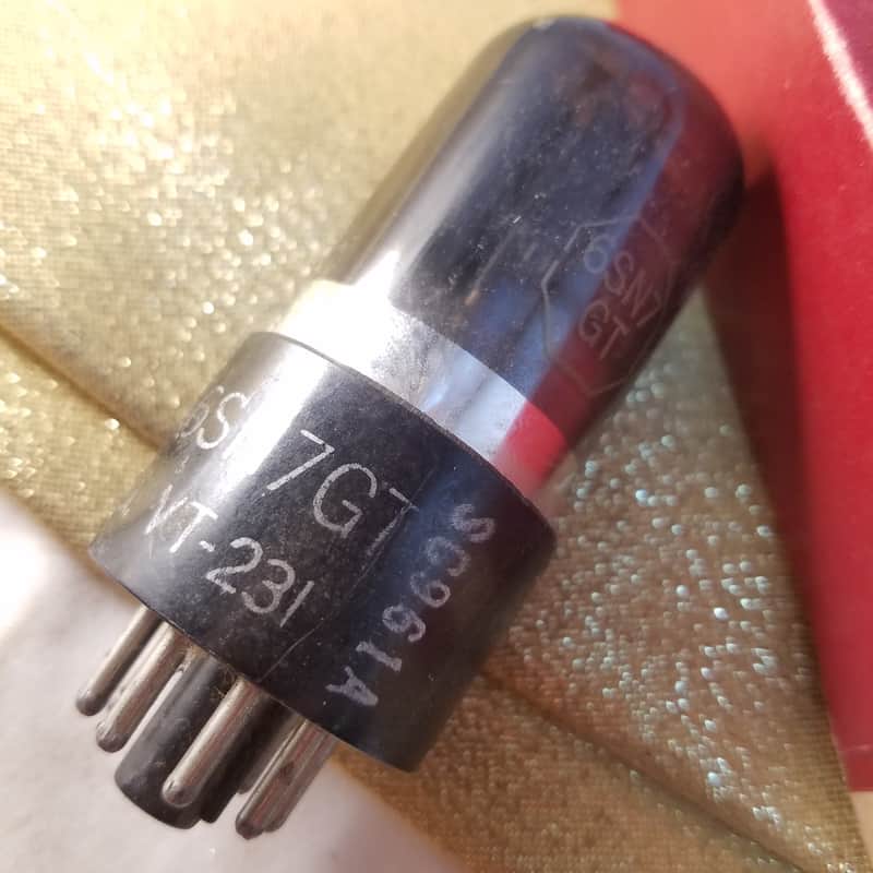 Ken-Rad VT-231 tNOS AT1000 TESTED Balanced! PI Vacuum Tube greyglass black glass WWII military JAN-CKR-6SN7-GT dual triode 1941-1946 image 1