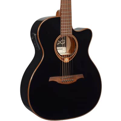 Lag T100ASCE Black Tramontane Acoustic/Electric Slim Body Guitar