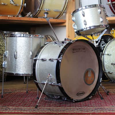 1960's Slingerland Jobbing outfit in Sparkling Silver Pearl 12x20 14x14 8x12 image 1