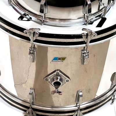 Ludwig 1970s Stainless Steel Drum Kit 24" 16" 13" 12" Big Beat shell pack image 8