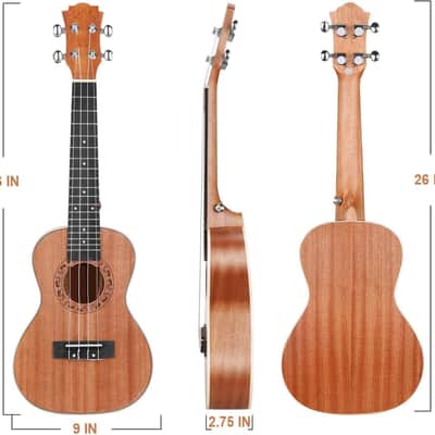 Tenor Ukulele 26 inch Wooden Professional ukelele Instrument Kit with 12 Online Lessons Small Hawaiian Guitar ukalalee Starter Pack Bundle Ukele Gig bag, Tuner, Strap, Aquila Strings Set image 2