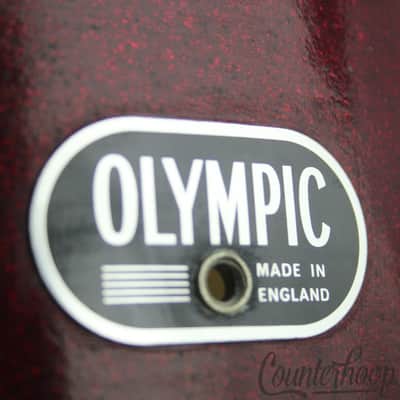 Premier Olympic 14x5.5"Red Sparkle Snare Drum 8Lug Vintage 60s 3Ply Birch Chrome image 2