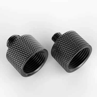Mic Stand Adapter 5/8 to 3/8 and 5/8 to 1/4 Mic Thread Screw Adapter Combo Pack For Microphone Mounts and Stands 2 Pack Black image 2