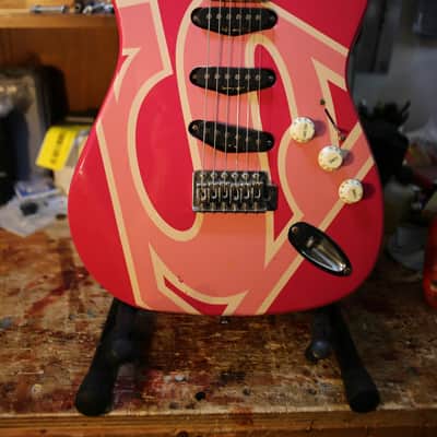 Six Flags Superman/woman Stratocaster Copy (2000s, Pink Relic) image 2