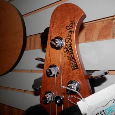Music Man Sting Ray 4 String Bass Ivory White with hard shell case Mint. roasted maple neck ash image 2