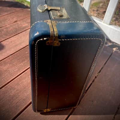 Rotary Connection 12” portable/travel guitar suitcase speaker cabinet. Black/Blue Tolex. Vintage 50’s repurposed case. Unique vintage grill cloth. 12” vintage Pyle 8 ohm speaker. Switchcraft jack 2026 - Black/Blue image 8
