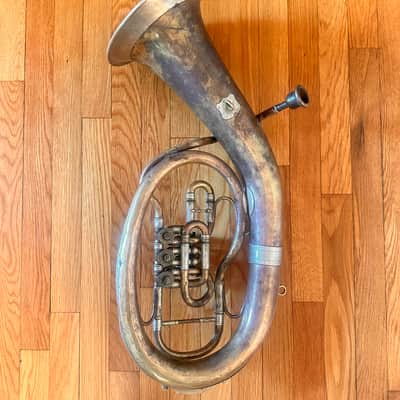 Anton Füller No. 188 Antique Tenor Horn – Graslitz i/B Bohemia – Abalone Keys – Fully Playable image 2