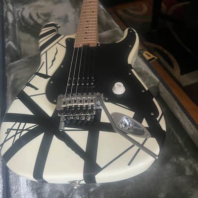 EVH Striped Series Electric Guitar 2013 - White with Black Stripes**ERUPTION!** image 10