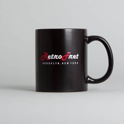 Retrofret Vintage Guitars Retrofret Coffee Mug 2024 - black with red and white lettering image 1