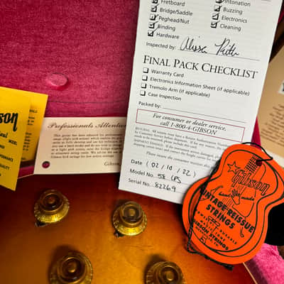 Gibson 1958 Les Paul Re-issue 2022 - Washed Cherry Sunburst image 21