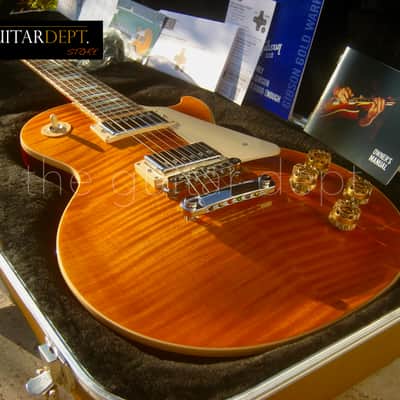 ♚ PRISTINE ♚ 2015 Gibson Les Paul STANDARD 100th Ann.♚ AMBER CANDY AAA TIGER FLAME ♚ CRAZY! image 3