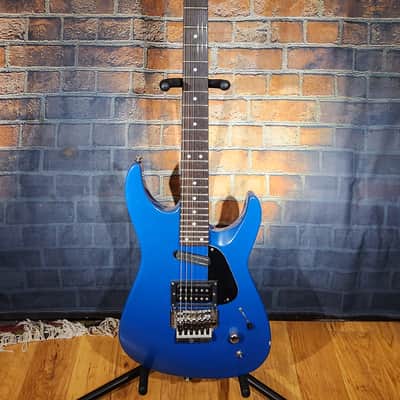 Modded Charvel 1988 Fusion Deluxe Rosewood Fretboard Pearl Blue - Added Preamp Switch & Pickguard image 3