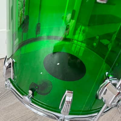 Ludwig Early 70s Vistalite Floor Tom 16x18 (18 Diameter) Green Rare image 5