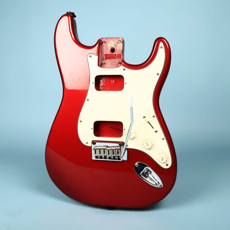 2003 Squier Stratocaster Loaded HH Humbucker Configuration Guitar Red Body image 1