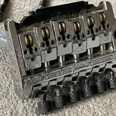 80’s Kahler 2520 Tremolo Bridge Vibrato Chrome Complete w Arm + Studs USA Patent Applied For image 11