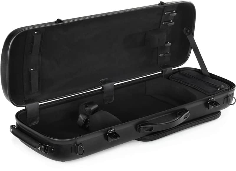 Howard Core CC450 Oblong Scratch-resistant Violin Case - Solid Black 4/4 Size image 1