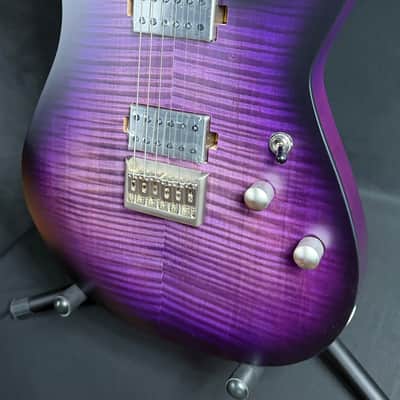 Schecter C-1 Standard Plus Electric Guitar Transparent Purple Burst Finish image 4