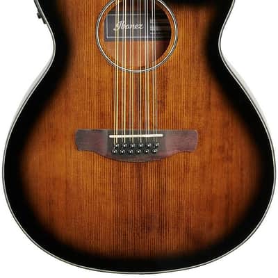 Ibanez AEG5012DVH, AEG Series 12-String Acoustic Electric Guitar - Dark Violin Sunburst High Gloss image 2