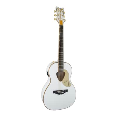 Gretsch G5021E Rancher Penguin Parlor Acoustic 6-String Guitar (White) Bundle image 4
