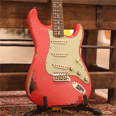 FENDER Custom Shop Michael Landau Stratocaster Relic Fiesta Red Over 3 Tone Sunb image 1