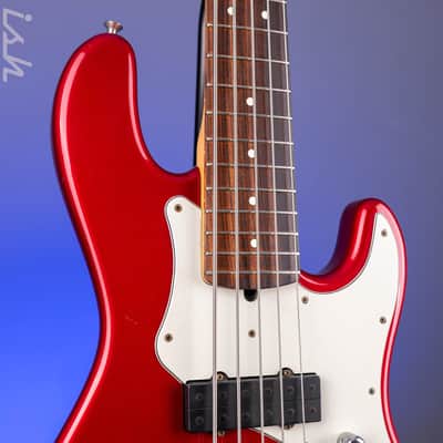 1997 Fender Roscoe Beck V Bass Candy Apple Red image 4