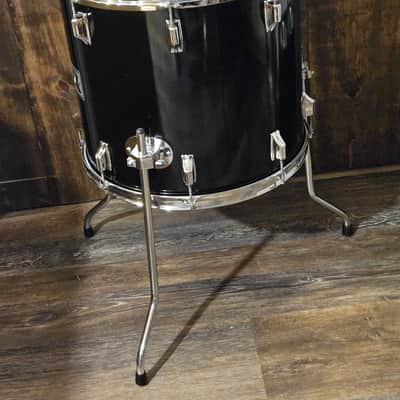 Vintage Rogers Big R 18x16 Floor Tom Black Cortex Memri-Loc USA Late 1970s Original image 7