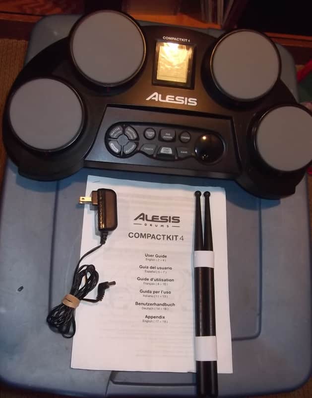 Alesis CompactKit 4 Tabletop Electronic Drum Pad Kit Complete W/ Manual image 1