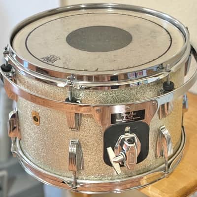 Vintage 1968 Ludwig 13" Tom Silver Sparkle white Interior for drum set kit 60s image 3