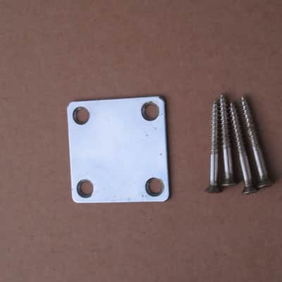 1960s Silvertone 1418 Guitar Neckplate W Screws Japan Teisco Cameo Aria Decca image 1