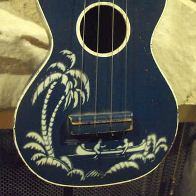 Harmony Ukulele Hawaiian 1950s Blue, All Original image 11