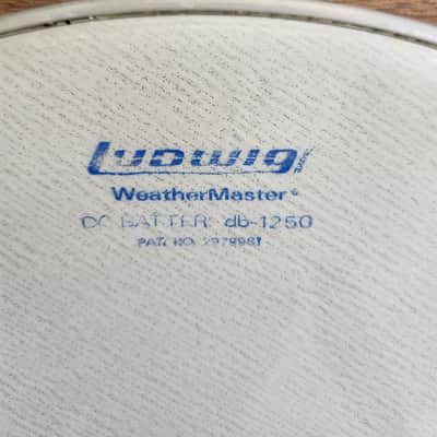 NOS Ludwig Weathermaster 17" Drum Corps (DC) Batter Drum Head Smooth White 1970s Underline Logo image 2