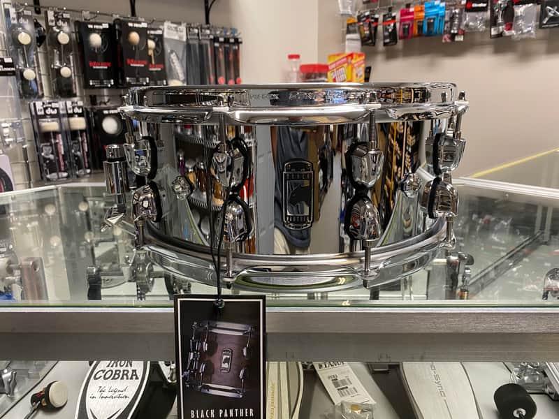 Mapex Black Panther Cyrus 6x14 Polished Steel Snare Drum image 1