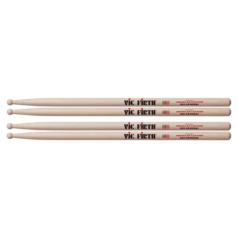 Vic Firth SD1 General Wood Tip Drum Sticks (2 Pair Bundle) image 1