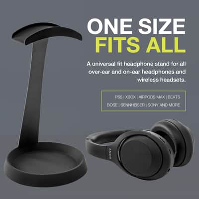 Knox Gear Aluminum Headphone Stand for Desk with Solid Base Mount (Black) image 5