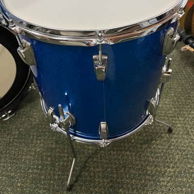 Ludwig 5pc Hollywood Outfit With Supra-phonic Snare - 8x12 / 9x13 / 16x16 / 14x22" Drum Set Keystone Badges 1966 - 1968 - Blue Sparkle / Vintage Hardware (SPEED KING, SPUR-LOK & More) image 7