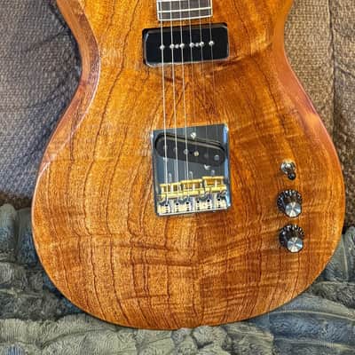Custom Double cut P \ Tele style. Koa 10 top Mahogany body roasted maple neck image 3