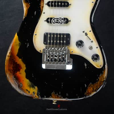 Fender Deluxe Comtemporary Stratocaster Floyd Rose System III Tremolo Black MIJ Relic Aged (RARE) image 7